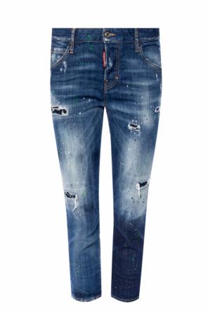 Jeansy 'cool girl cropped jean' z dekoracyjnym nadrukiem, zdjęcie 1 Jeansy 'cool girl cropped jean' z dekoracyjnym nadrukiem od Dsquared2